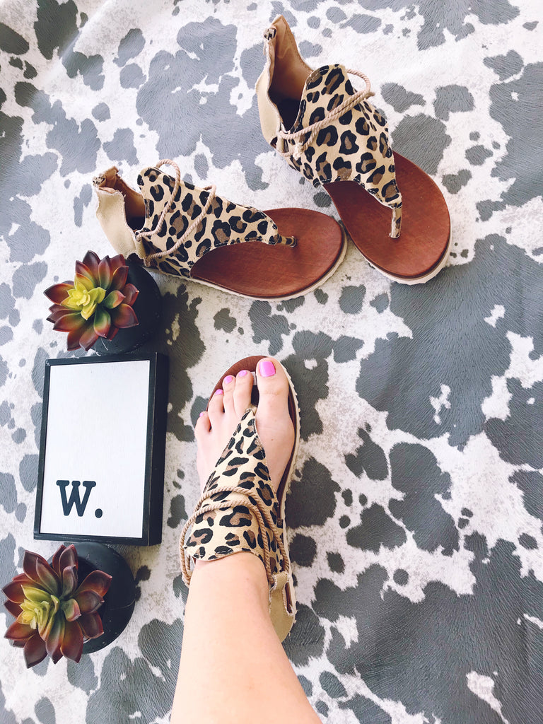 Animal print flat discount sandals