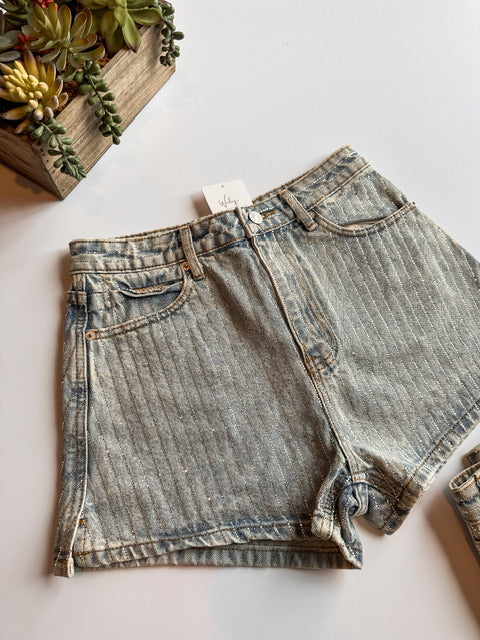 Denim Shorts with rhinestones