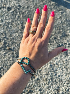 Faux Turquoise Initial Bracelets