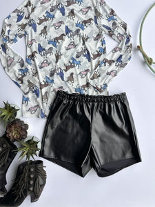 The Hit Me With Your Best Shot Faux Leather Shorts