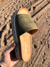 The San Quinn Olive Green Platform Sandals