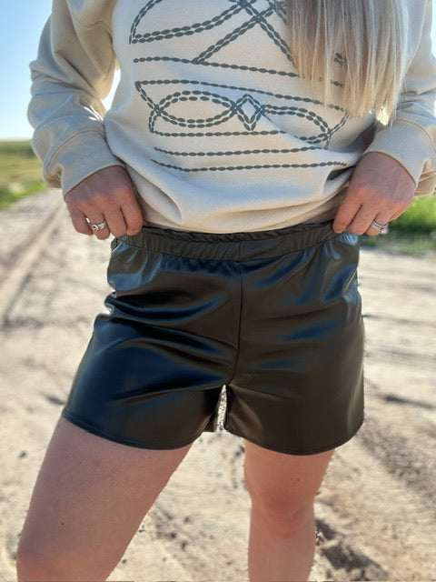 The Jet Setter Women’s Faux Leather Shorts