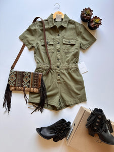 The Falling Into Autumn Olive Romper