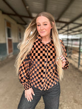 The See You At The Track Checkered Blouse