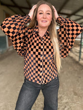 The See You At The Track Checkered Blouse