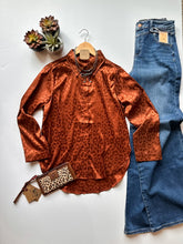The Adeline Root Beer Leopard Print Blouse