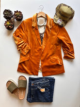 The Wesley Marigold Velvet Blazer