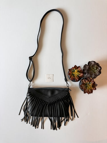 The Finley Black Fringe Purse