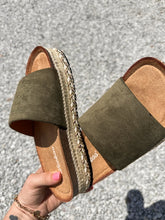 The San Quinn Olive Green Platform Sandals