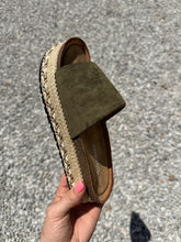 The San Quinn Olive Green Platform Sandals