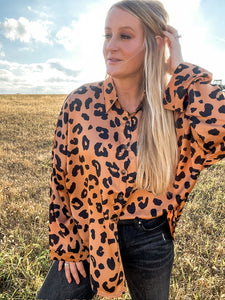 The McCoy Copper Leopard Print Top