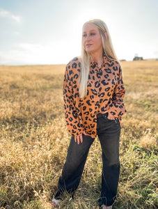 The McCoy Copper Leopard Print Top