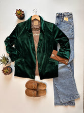 The Wesley Forest Green Velvet Blazer