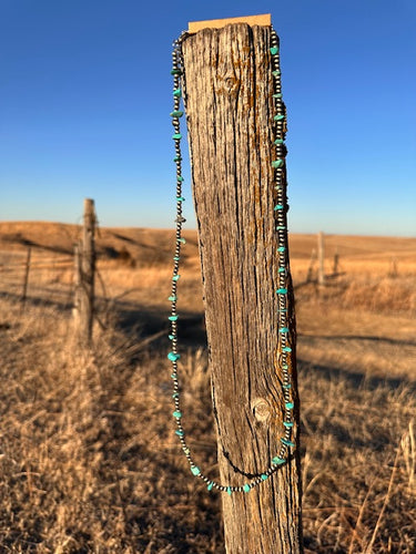 The Broadwater Faux Silver Pearl and Turquoise Necklace