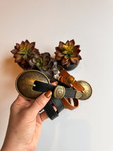 The Kidd Oval Embossed Vintage Style Buckle Belt - Black