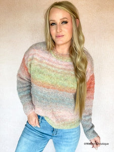 The Always On Time Rainbow Ombre Sweater