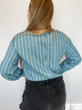 The Half Way There Denim Chambray Top