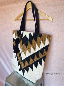 The Always On The Go Woven Aztec Tote