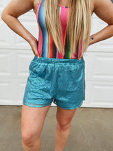 The Turquoise Shimmer Sequin Shorts