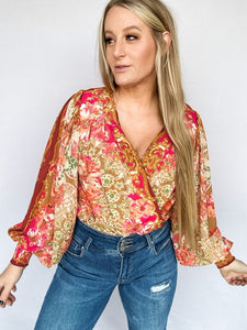 The Cover Me In Sunshine Floral Bodysuit