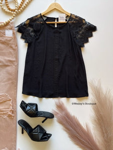 The Adore You Black Lace Top