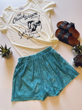 The Turquoise Shimmer Sequin Shorts